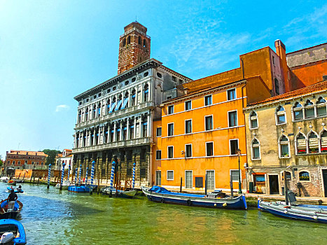 威尼斯,意大利,小船,大运河,美女,夏天