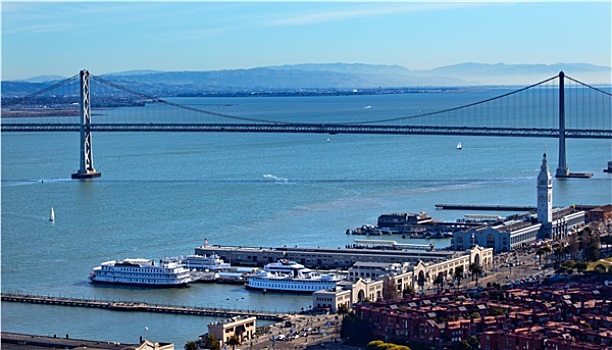 海湾大桥,渡轮,车站,旧金山,加利福尼亚