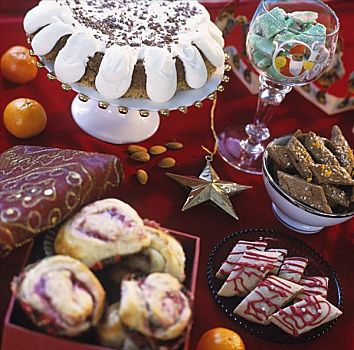 瑞典,圣诞节蛋糕,自助餐