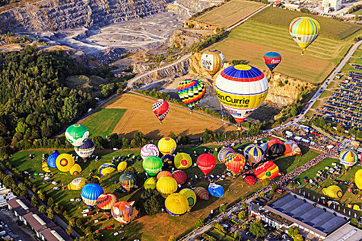 不同,彩色,热气球,上升,空气,节日,国际,藻厄兰,北莱茵威斯特伐利亚,德国,欧洲