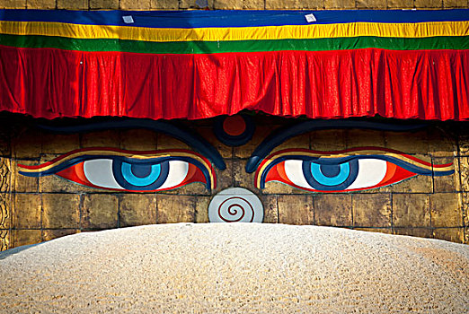 浮图纳特塔,一个,佛教,场所,加德满都,尼泊尔