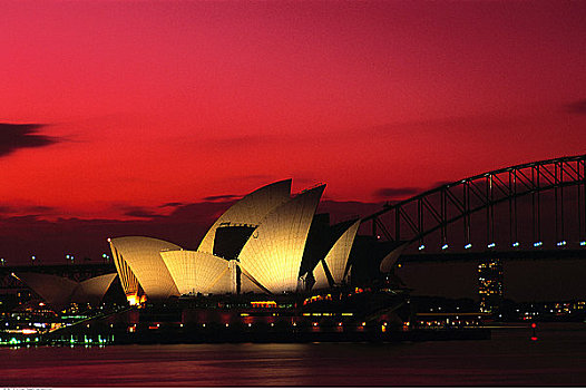 剧院,日落,悉尼,澳大利亚