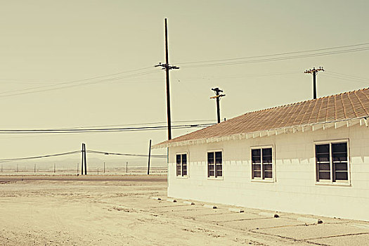 废弃,建筑,乡村,沙漠公路,加利福尼亚