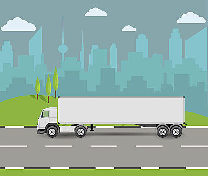 卡车,驾驶,途中,货物,运输