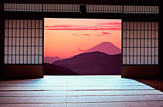 传统,房子,富士山
