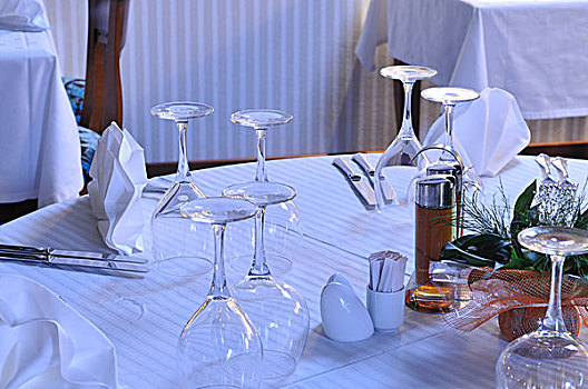 桌子,空,玻璃杯,奢华,餐馆