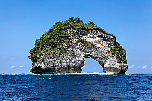 石头,拱形,高处,水,巴厘岛,印度尼西亚,印度洋