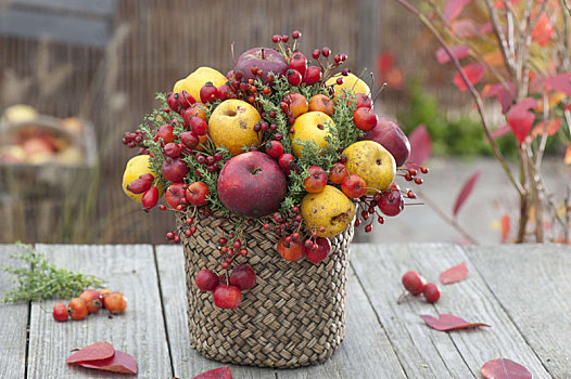 百里香,秋天,装饰,水果