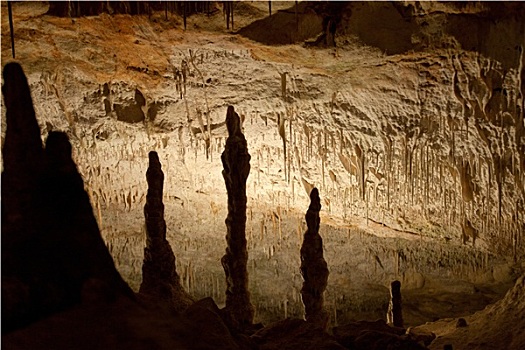 洞穴,许多,石笋,钟乳石,马略卡岛,西班牙