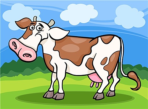 母牛,家畜,卡通,插画