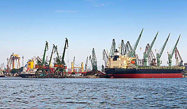 工业,货船,装载,港口,瓦尔纳,保加利亚