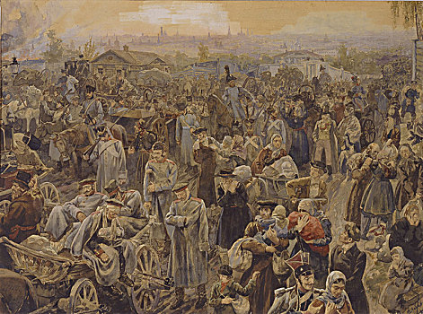 提取,俄罗斯,军队,莫斯科,1812年,艺术家
