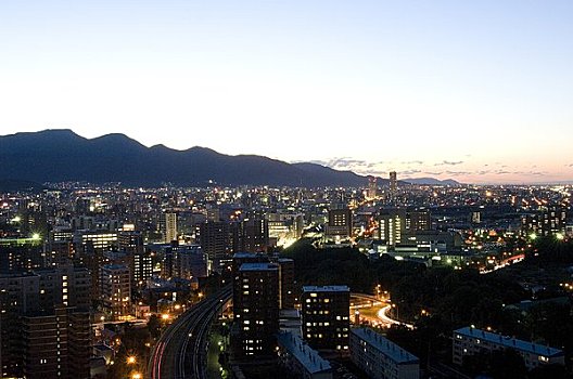 夜景,札幌,市中心
