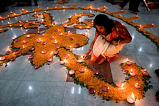 礼拜,印度教,女神,时间,庙宇,达卡,宗教节日,孟加拉,西孟加拉,十月,2009年
