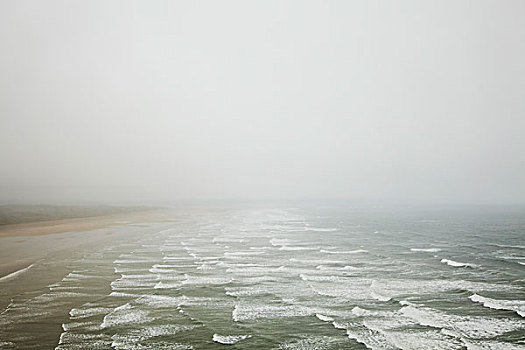 波浪,碰撞,雾状,海滩