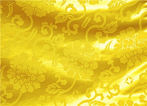 金色,丝绸,花,图案