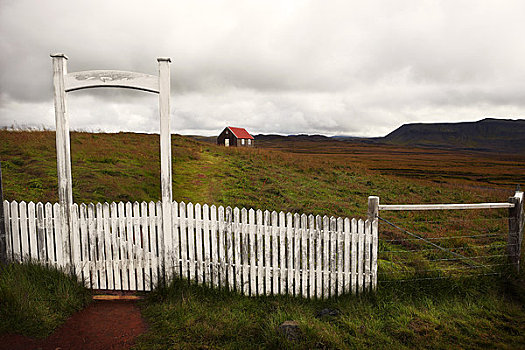 教堂,栅栏,冰岛