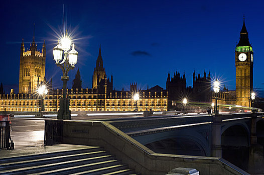 威斯敏斯特宫,夜晚,议会大厦,威斯敏斯特,伦敦,英格兰