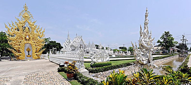 寺院,庙宇,白色寺庙,清莱,泰国,亚洲