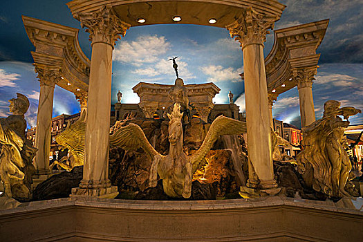 喷泉,凯撒皇宫酒店,拉斯维加斯,内华达,美国,北美