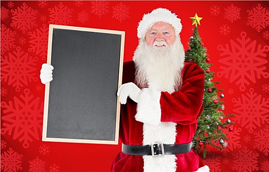 合成效果,图像,圣诞老人,展示,黑板