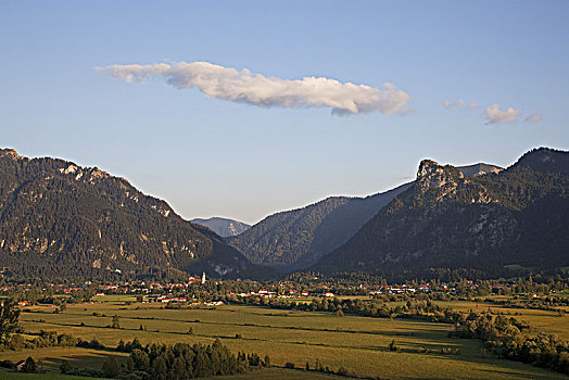风景,靠近,乌伯阿玛高,上巴伐利亚,巴伐利亚,德国