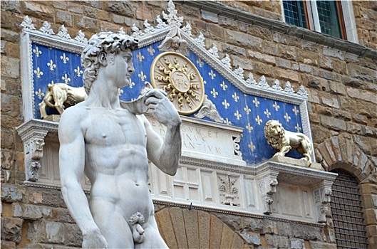 雕塑,大卫像,米开朗基罗,市政广场,佛罗伦萨,意大利