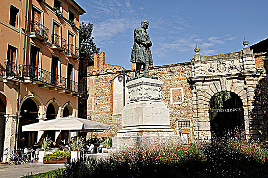 意大利,威尼托,维琴察,广场,雕塑,背景