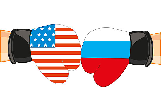 手套,彩色,旗帜,俄罗斯,美国