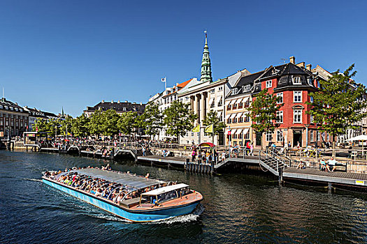 游船,哥本哈根,丹麦,欧洲