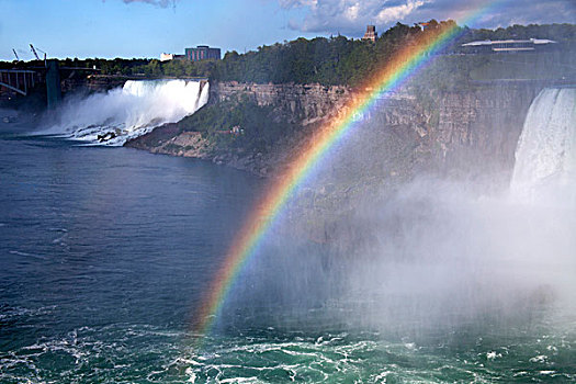 彩虹,雾气,上方,尼亚加拉瀑布,安大略省,加拿大