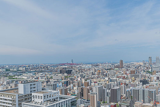 日本大阪城市天际线现代建筑风景