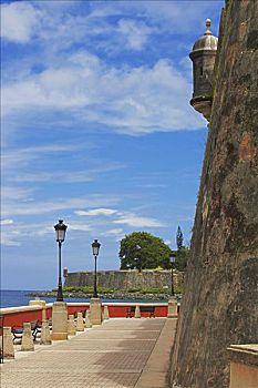 城堡,海边,老,圣胡安,波多黎各