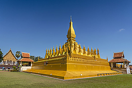 塔銮寺,象征,老挝,权威,佛教,宗教,城市,万象
