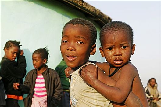 孩子,祖鲁族,人,南非