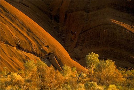 石头,乌卢鲁巨石,红色,中心,北领地州,澳大利亚