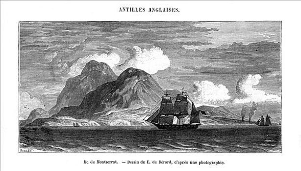 岛屿,蒙特塞拉特岛,加勒比海,19世纪,艺术家
