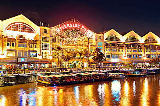 新加坡,克拉码头,夜晚,街道,风景,餐馆,四月,历史,河边,码头,夜总会
