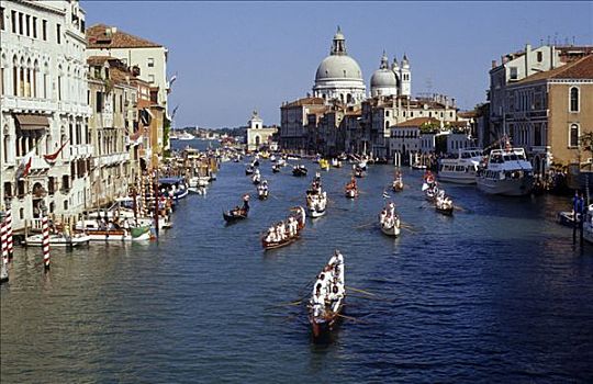 赛舟会,大运河,大教堂,圣马利亚,行礼,威尼斯,意大利,欧洲