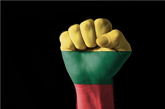 拳头,涂绘,彩色,立陶宛,旗帜
