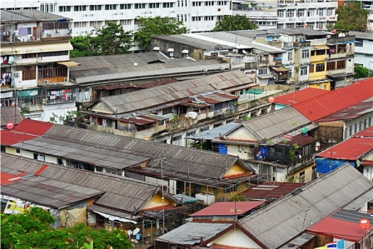 贫民窟,区域,曼谷