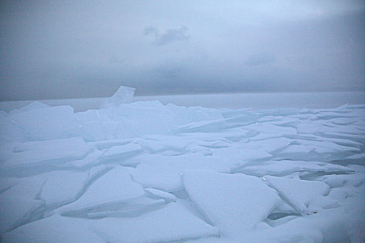 破损,冰,遮盖,毯子,清新,雪,暗淡,亮光,湖,贝加尔湖,早,下午,西伯利亚,俄罗斯