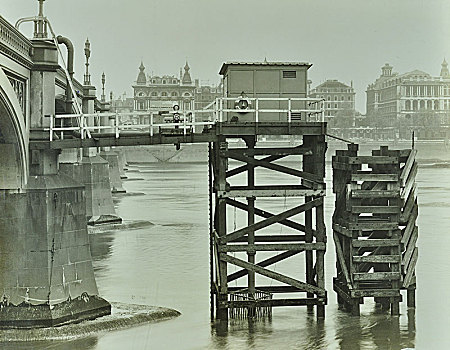 紧急,供水,泵,威斯敏斯特桥,伦敦,二战,艺术家,未知