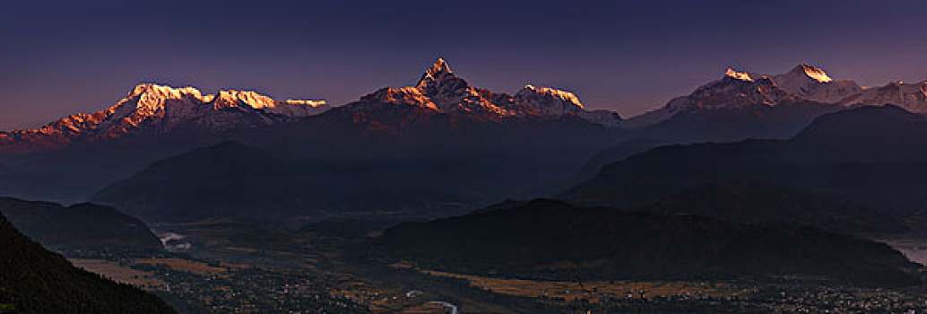 喜玛拉雅,全景,安纳普尔纳峰,山丘,风景,桑冉库特