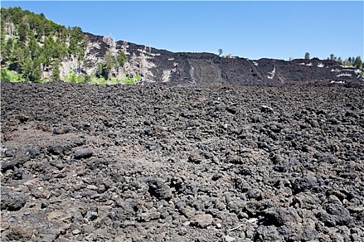 熔岩原,埃特纳火山,斜坡,西西里