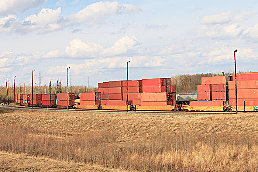货物集装箱,铁路,艾伯塔省,加拿大