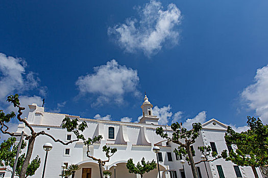 米诺卡岛,白色,地中海,教堂,巴利阿里群岛