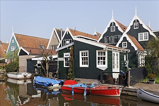 特色,木屋,17世纪,运河,历史名城,靠近,阿尔克马尔镇,省,北荷兰,荷兰,欧洲