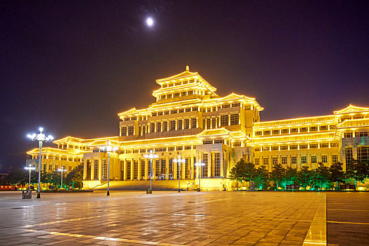 河南省周口市博物馆夜景