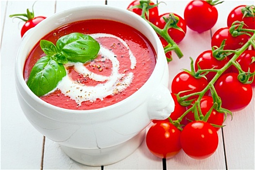 西红柿汤,新鲜,葡萄番茄